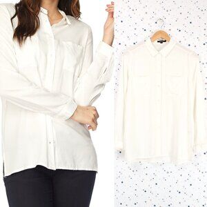 Classic Button Up Dress Shirt Off White